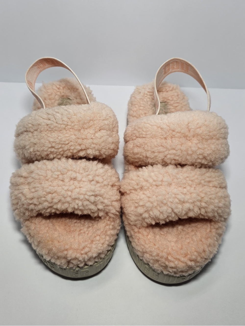 UGG Oh Fluffita Shearling Platform Sandals Pink Size 7